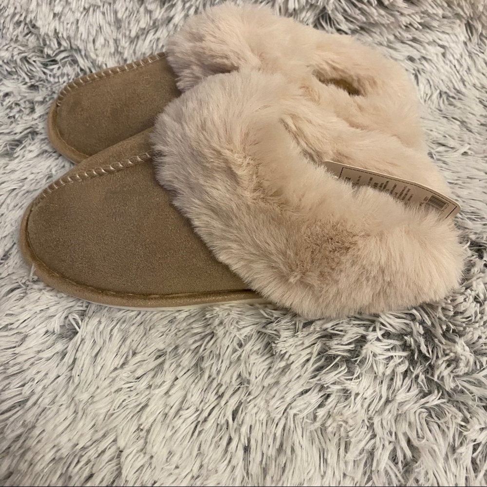 New Slippers with Faux Fur Size 42-43